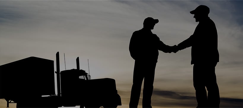 Silhouette of Handshake and Semi